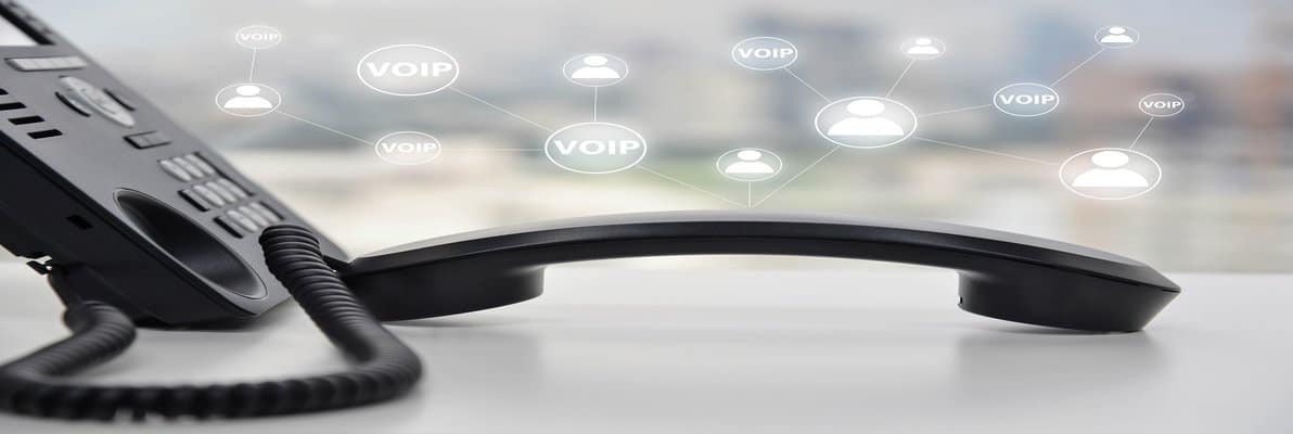 Telephone with a person and VoIP elements Telephone with a person and VoIP elements